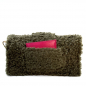 Preview: Sholderbag Olivi faux shearling olive green shoulder bag, front, back